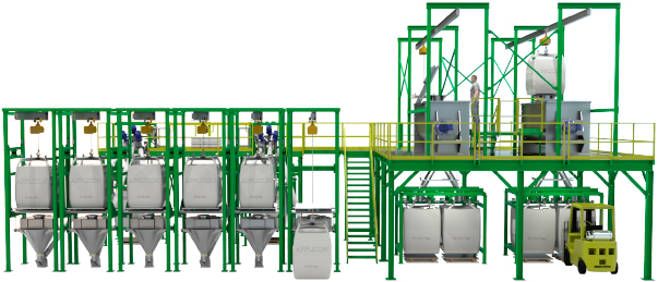 Blending Batching and Weighing System Food Batching System Rear